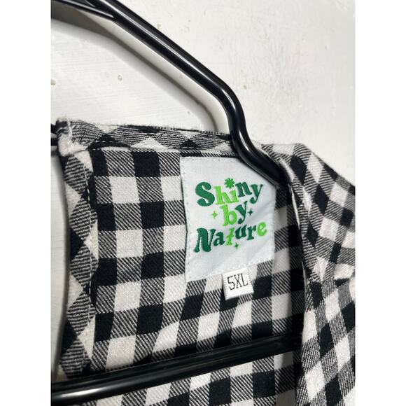 Shiny by Nature 5XL Black White Gingham Print Tunic Dress - Picture 3 of 7